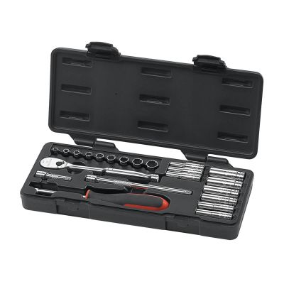 KDT80325 image(0) - 22PC 1/4" DRIVE SAE SOCKET SET (STD / DEEP)