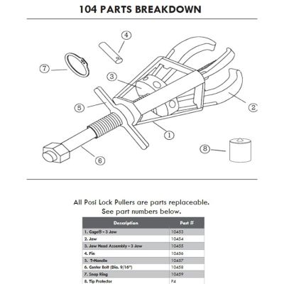 POS10454 image(0) - JAW FOR 104/204/107/STD JAW FOR TJ-3 PULLER