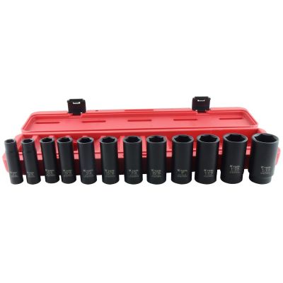 KTI33200 image(0) - 12PC 1/2" DR SAE DEEP 6PT IMP SOC SET