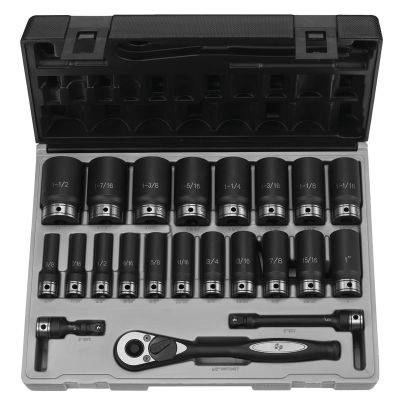 GRE82622D image(0) - 1/2" Dr. 22pc Fractional Deep Duo-Socket Set - 6 P