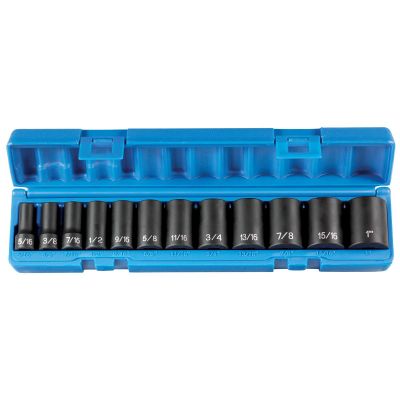 GRE1202SD image(0) - 3/8" Drive 12 Piece Semi Deep 12pt SAE Set