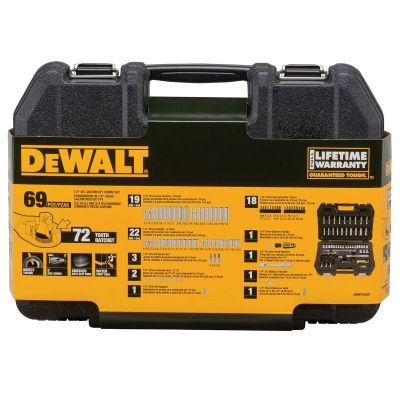 DWTDWMT19259 image(0) - DEWALT 69PC 1/4 SAE/MM SOCKET SET