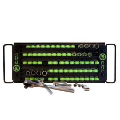 MTSLASTRAYMBG image(0) - 5 Row Lock-a-Socket Tray in Matte Black/Green Post