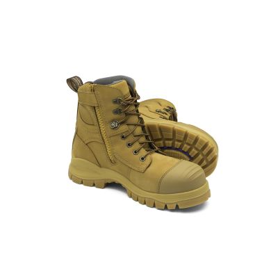 BLU992-140 image(0) - Blundstone 992 Steel Toe Lace Up Side Zip, Water Resistant, Bump Cap, Wheat
