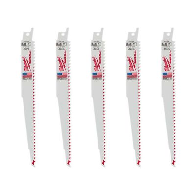 MLW48-00-5036 image(0) - 5-PK OF 9" 5 TPI SAWZALL NAIL EMBEDDED WOOD BLADES