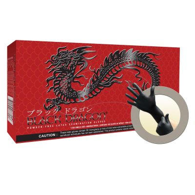 MFXBD1001PF-S image(0) - BLACK DRAGON LATEX EXAM GLOVES S