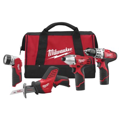 MLW2498-24 image(0) - 4-PC M12 CORDLESS DRIVER SAW COMBO KIT