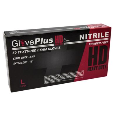 AMXGPNHD66100 image(0) - L GlovePlus HD PF, Textured, Extra Long Nitrile
