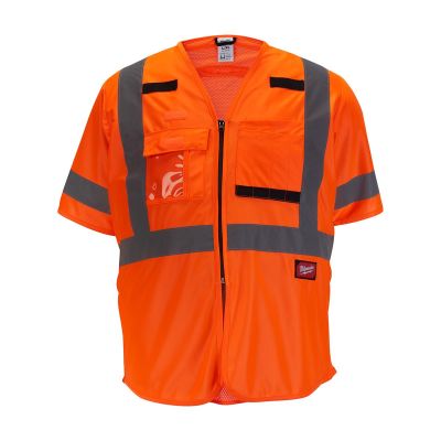 MLW48-73-5145 image(0) - Class 3 High Visibility Orange Safety Vest - S/M