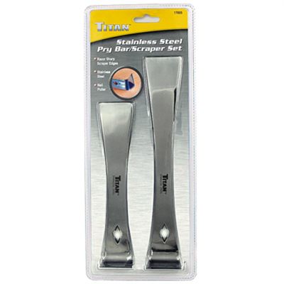 TIT17005 image(0) - 2PC STAINLESS STEEL PRYBAR/SCRAPER SET