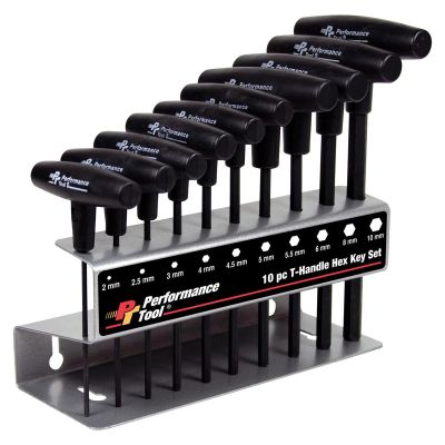 WLMW80275 image(0) - T-HANDLE HEX KEY SET METRIC 10PC